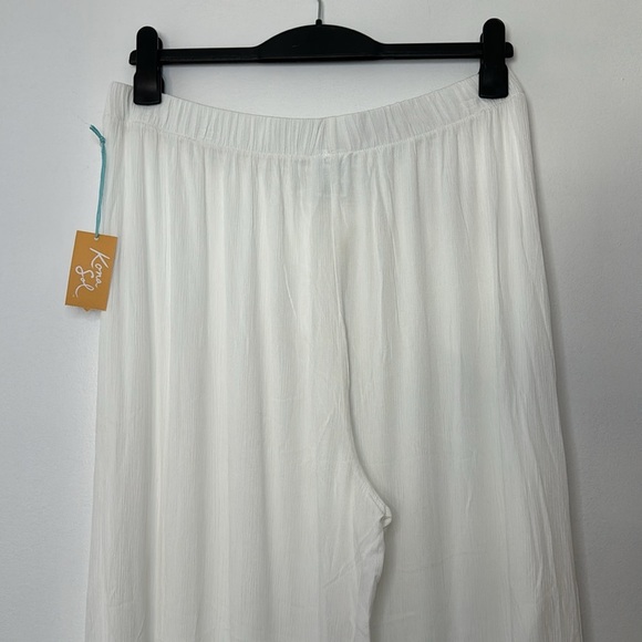 NEW Kona Sol Swim Tie Front Cover Up Pants Side Split White Size XL - Picture 9 of 16